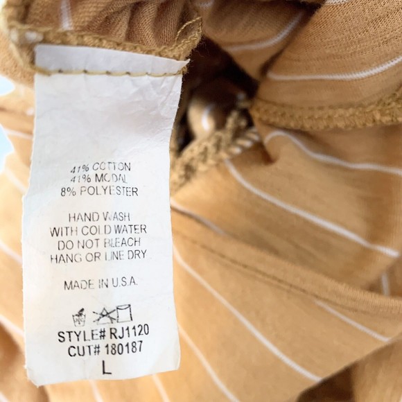 By Together Romper Yellow White Striped Size Large - Picture 9 of 12